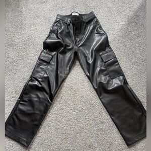 Abercrombie Faux leather cargo pants